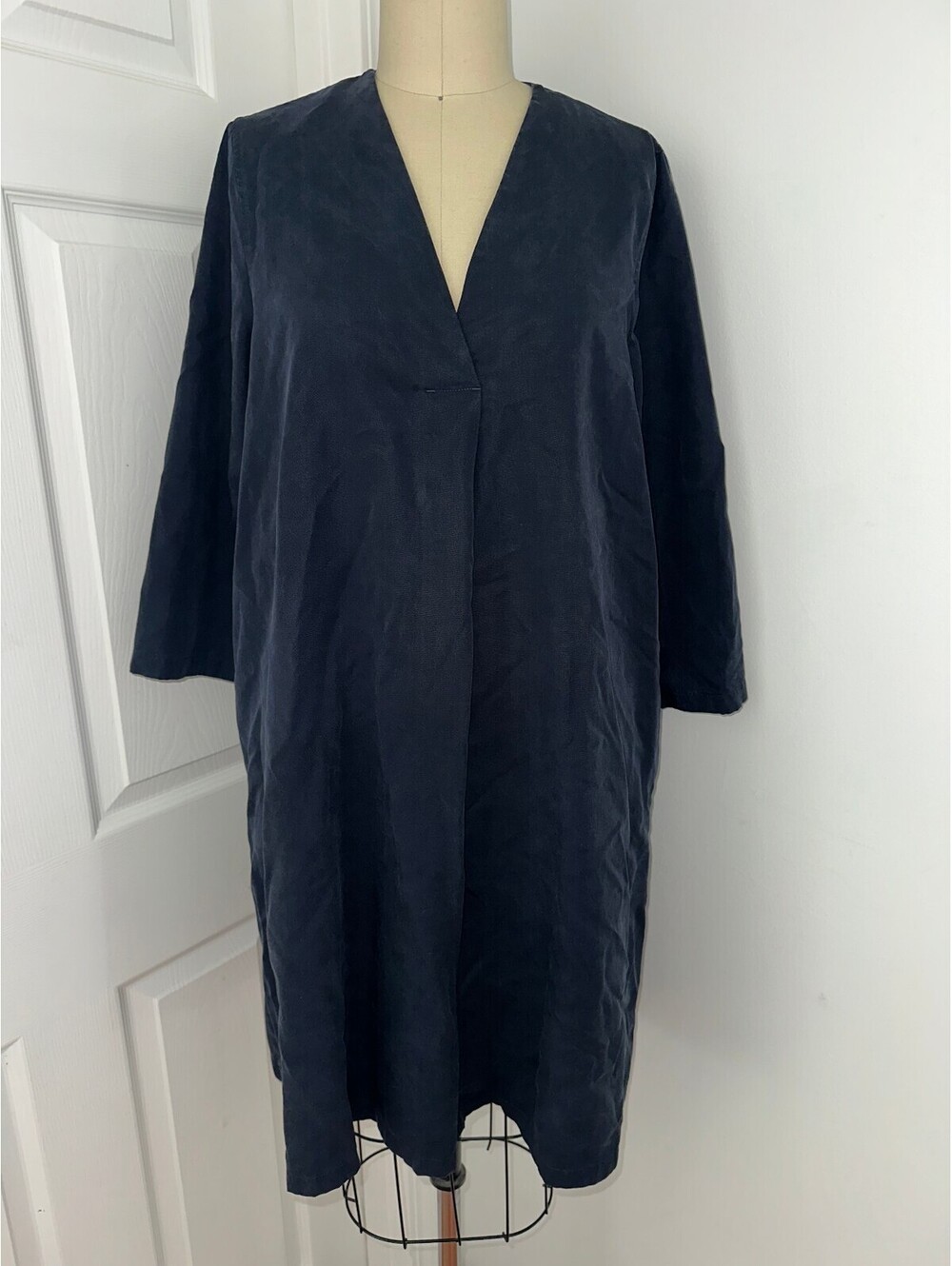 COS Navy Dress W/ Pockets Coquette Quiet Luxury Size EUR 38